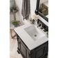 James Martin Vanities Brookfield 26" Single Bathroom Vanity in Antique Black with 3 cm White Zeus Quartz Top and Rectangular Sink, , large
