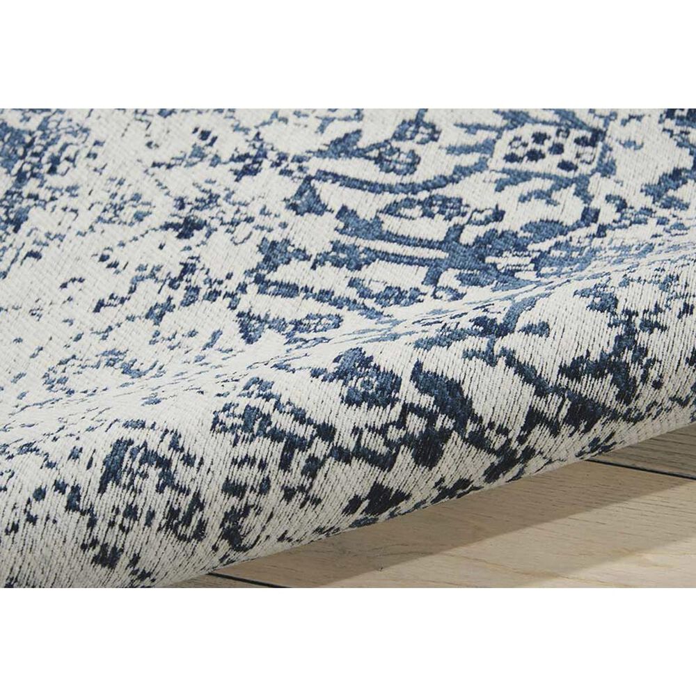 Nourison Damask DAS06 5&#39; x 7&#39; Ivory and Navy Area Rug, , large