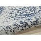 Nourison Damask DAS06 5" x 7" Ivory and Navy Area Rug, , large