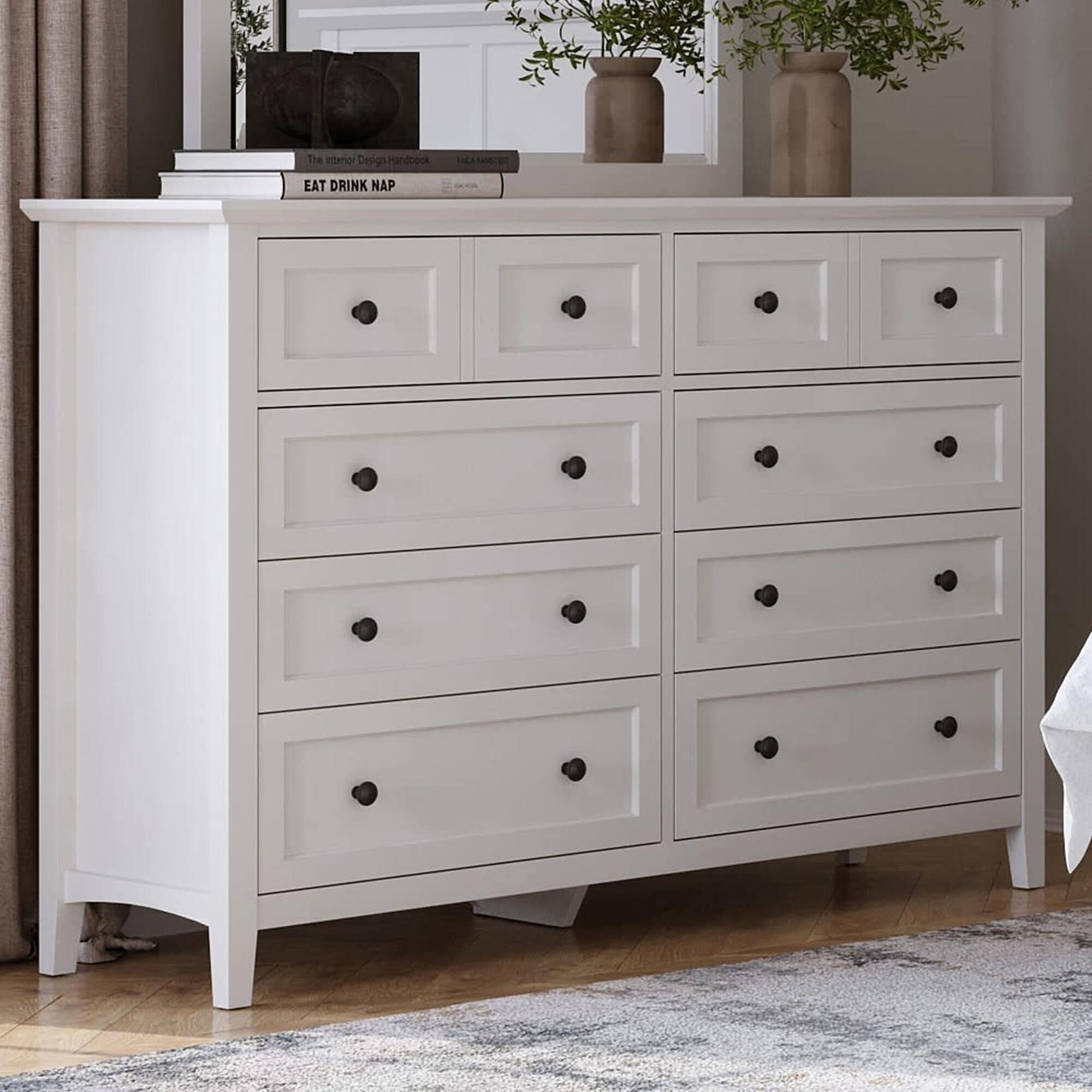 Urban Home Grace 8 Drawer Dresser in Snowfall White