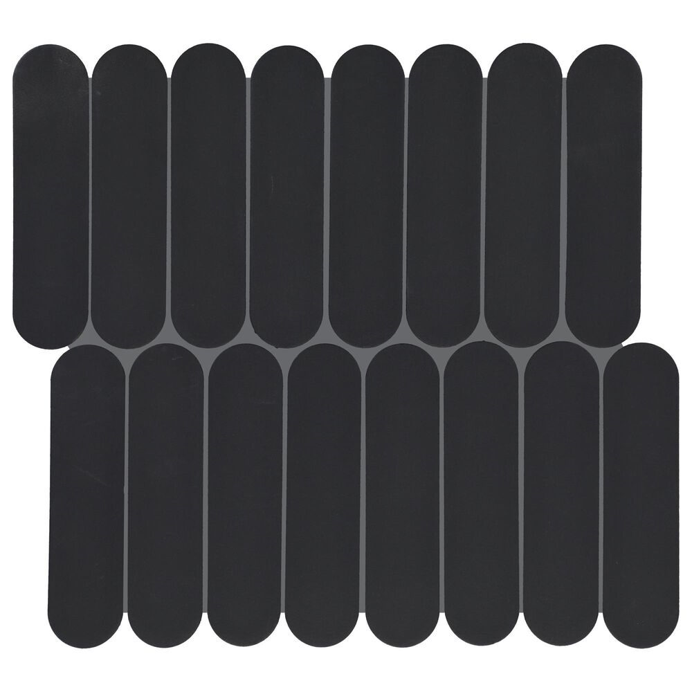 Dal-Tile Artefino Element Charcoal 1.5" x 6" Capsule on 12" x 13" Porcelain Mosaic Sheet, , large