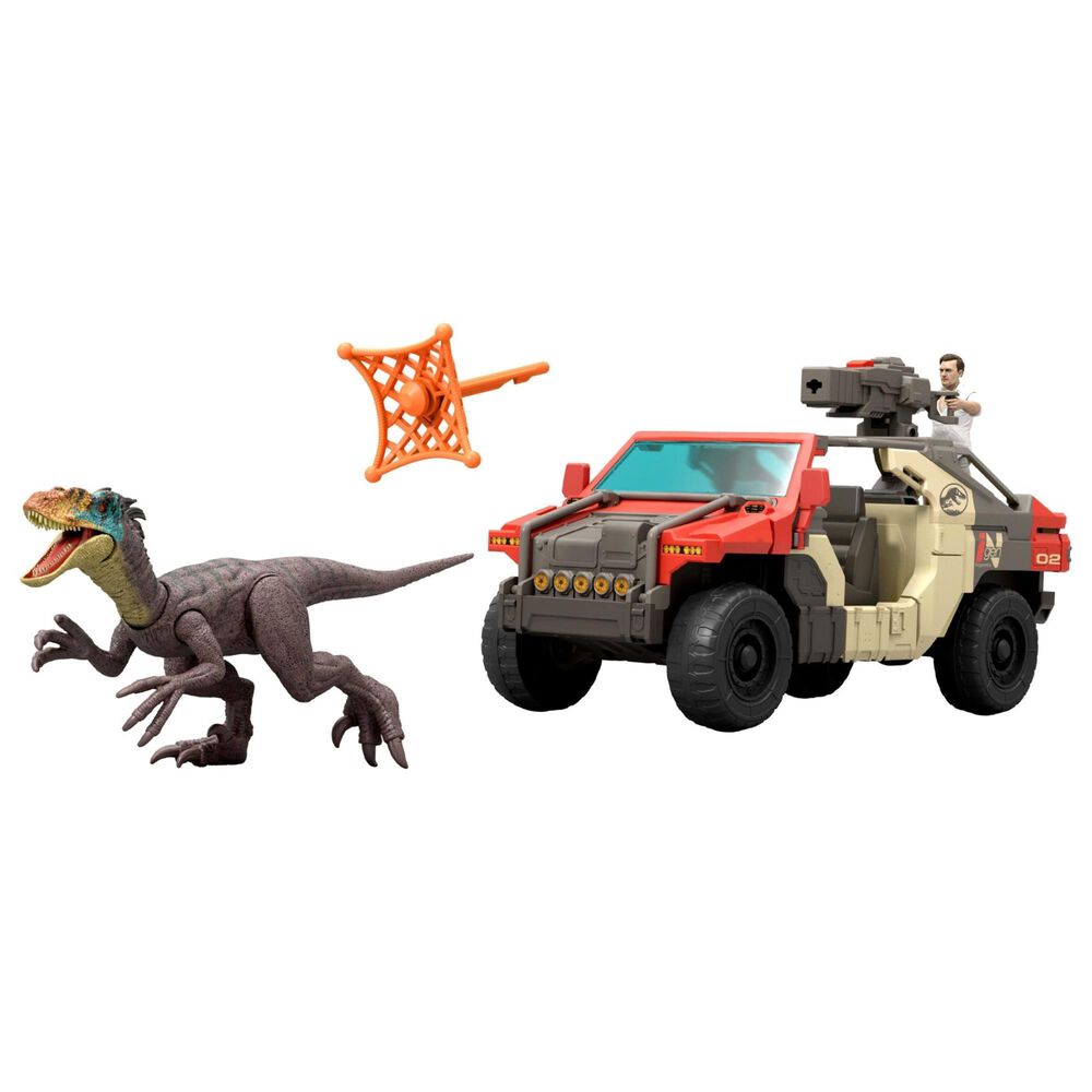 Jurassic World Rebirth Launch and Battle Vehicle with Figures in Multicolor, , large