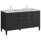 James Martin Vanities Myrrin 60" Double Vanity in Carbon Oak with 3 cm Victorian Silver Quartz Top, , large