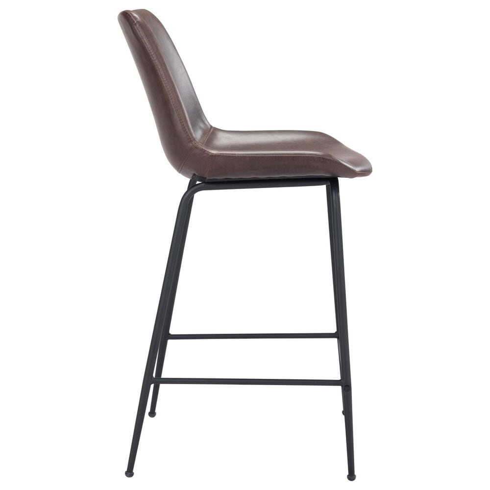 Zuo Modern Byron Counter Chair in Brown/Black, , large