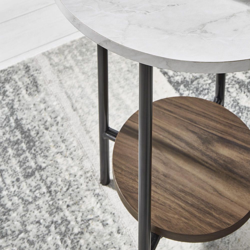 Ashley Wrenwich Occasional Table Set in Brown, Black and White &#40;Set of 3&#41;, , large