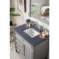 James Martin Vanities Brittany 36" Single Bathroom Vanity in Urban Gray with 3 cm Charcoal Soapstone Quartz Top and Rectangle Sink, , large