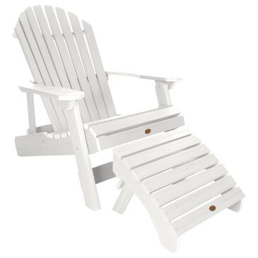 Highwood USA Hamilton Adirondack Chair & Ottoman in White, , large