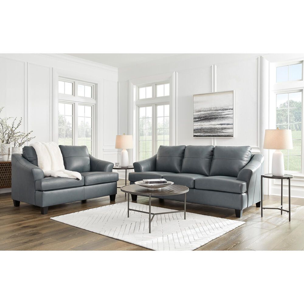 Ashley Genoa Stationary Loveseat in Steel, , large