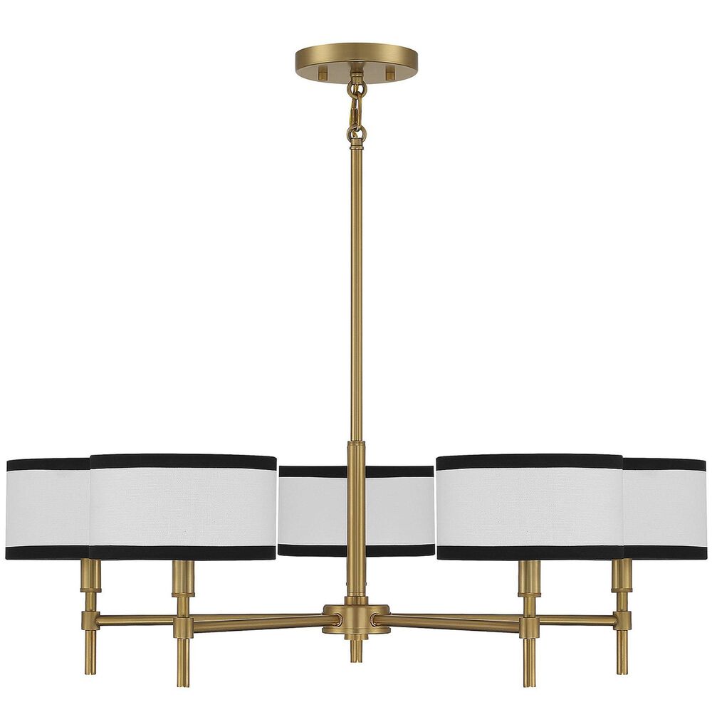 Savoy House 5 Light Chandelier in Natural Brass, , large