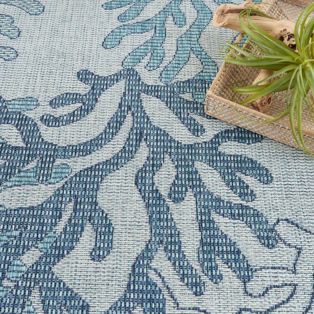 Nourison Garden Oasis Nautical Blue 9&#39; x 12&#39; Indoor/Outdoor Area Rug, , large