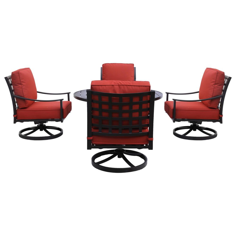 GatherCraft Presidio 5-Piece Round Firepit Chat Set in Linen Terracotta, , large