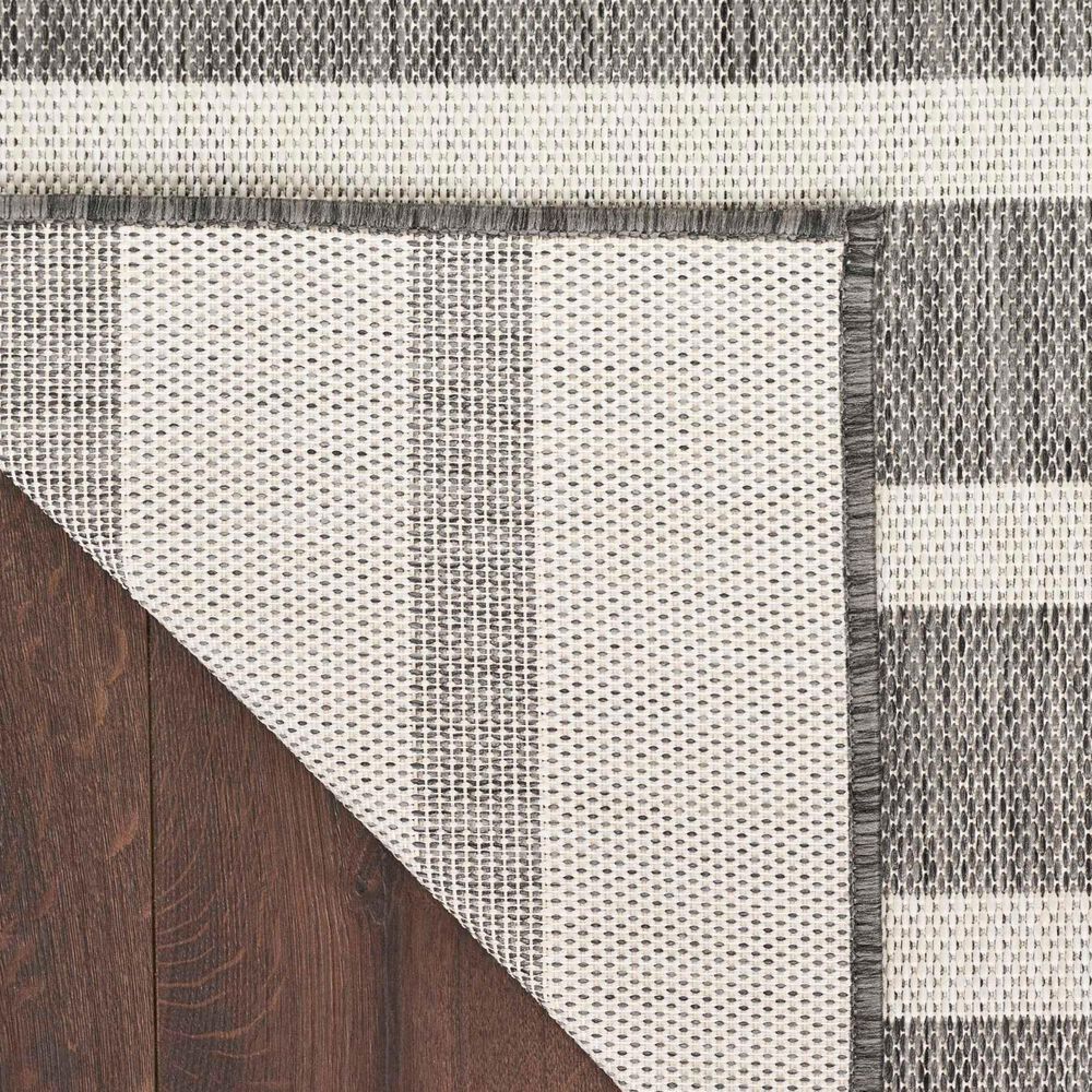 Nourison Positano POS03 Charcoal and Ivory 8&#39; x 10&#39; Indoor/Outdoor Area Rug, , large
