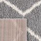 Safavieh Venus Shag Chevron 4" x 6" Grey and Ivory Area Rug, , large