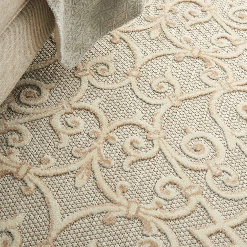 Nourison Aloha Damask 7&#39;10&quot; x 10&#39;6&quot; Natural Indoor/Outdoor Area Rug, , large