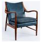 Classic Home Kiannah Leather Accent Chair in Blue, , large