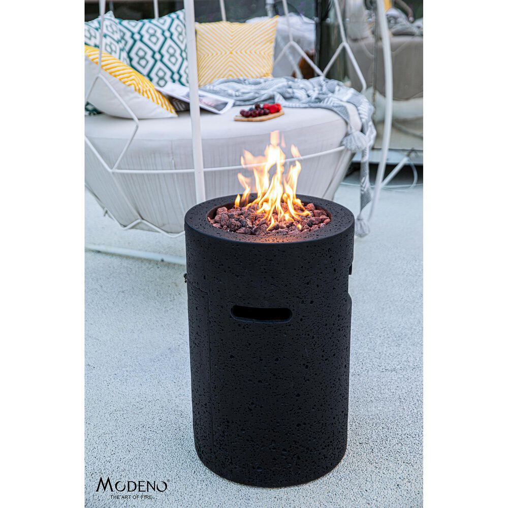 Elementi Fire Lava Tube Round Liquid Propane Fire Column in Black, , large