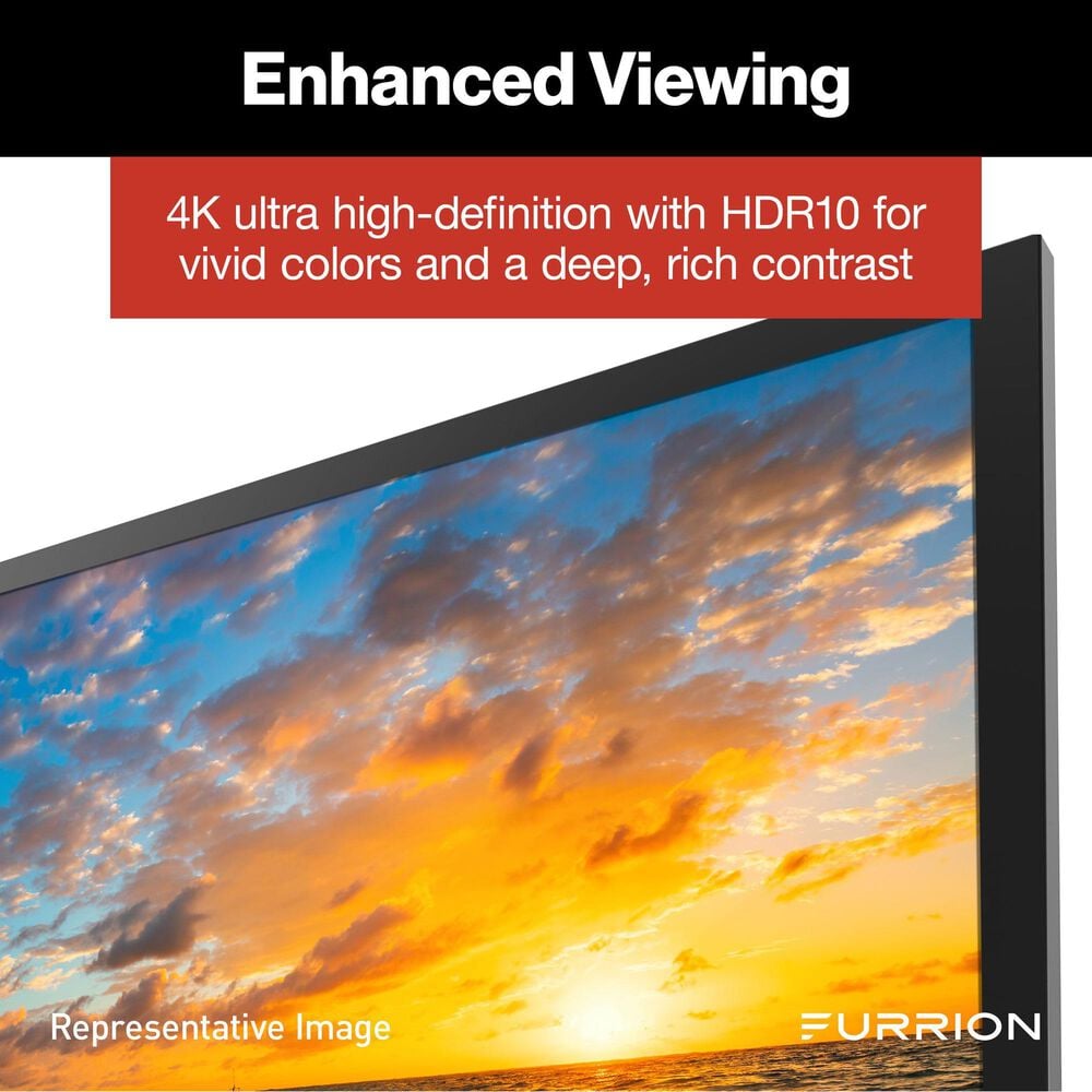 Furrion 75" Aurora Partial Sun Outdoor 4K LED UHD - Smart TV with Wall Mount in Black, , large