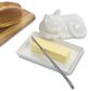 Harold Import Cat Butter Dish with Lid in White, , large