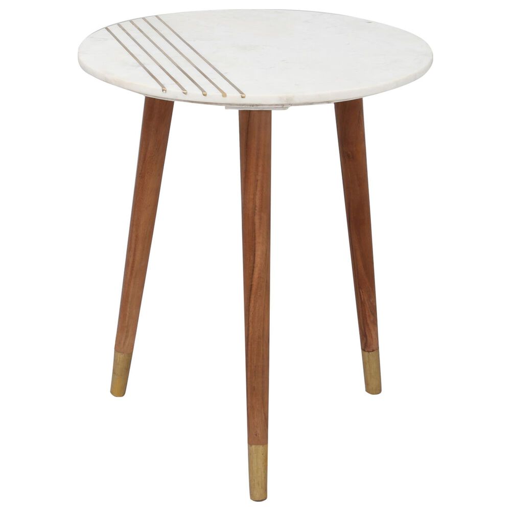 37B Terrace 2-Piece Round Nesting Table in Natural Acacia and White, , large
