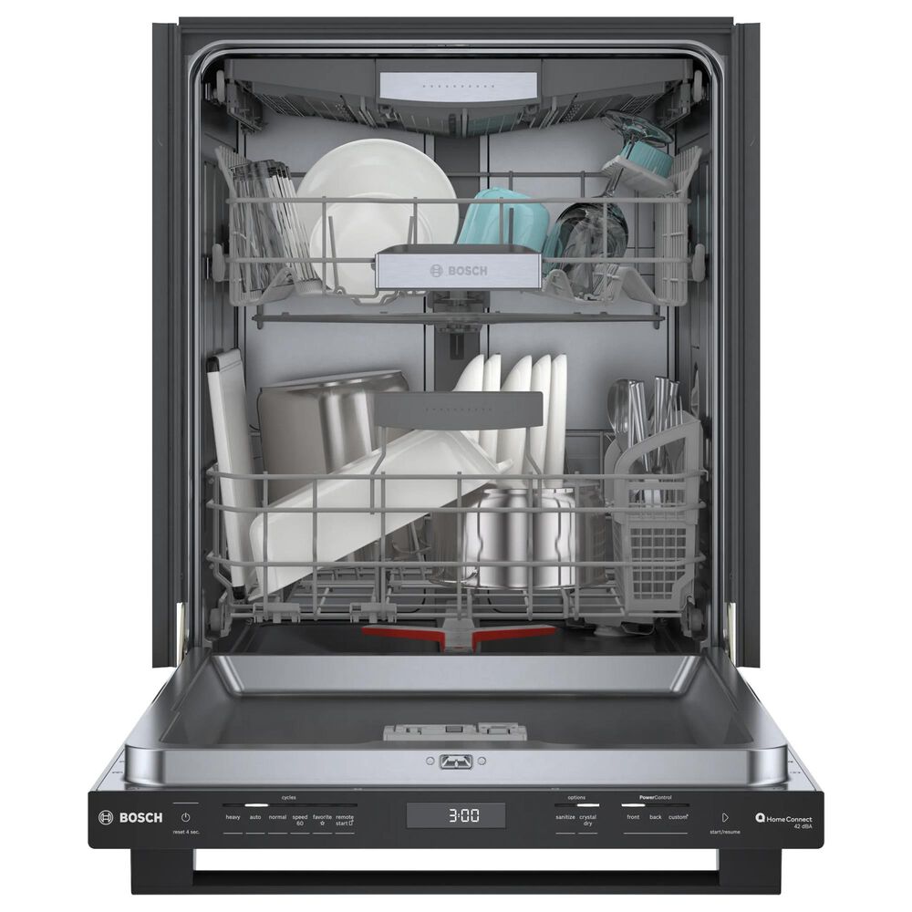 Bosch 800 Series 24&#39;&#39; Built-In Bar Handle Dishwasher with 8 Wash Cycles in Black, , large