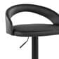 LumiSource Grotto Adjustable Bar Stool with Black Faux Leather Upholstery in Black (Set of 2), , large