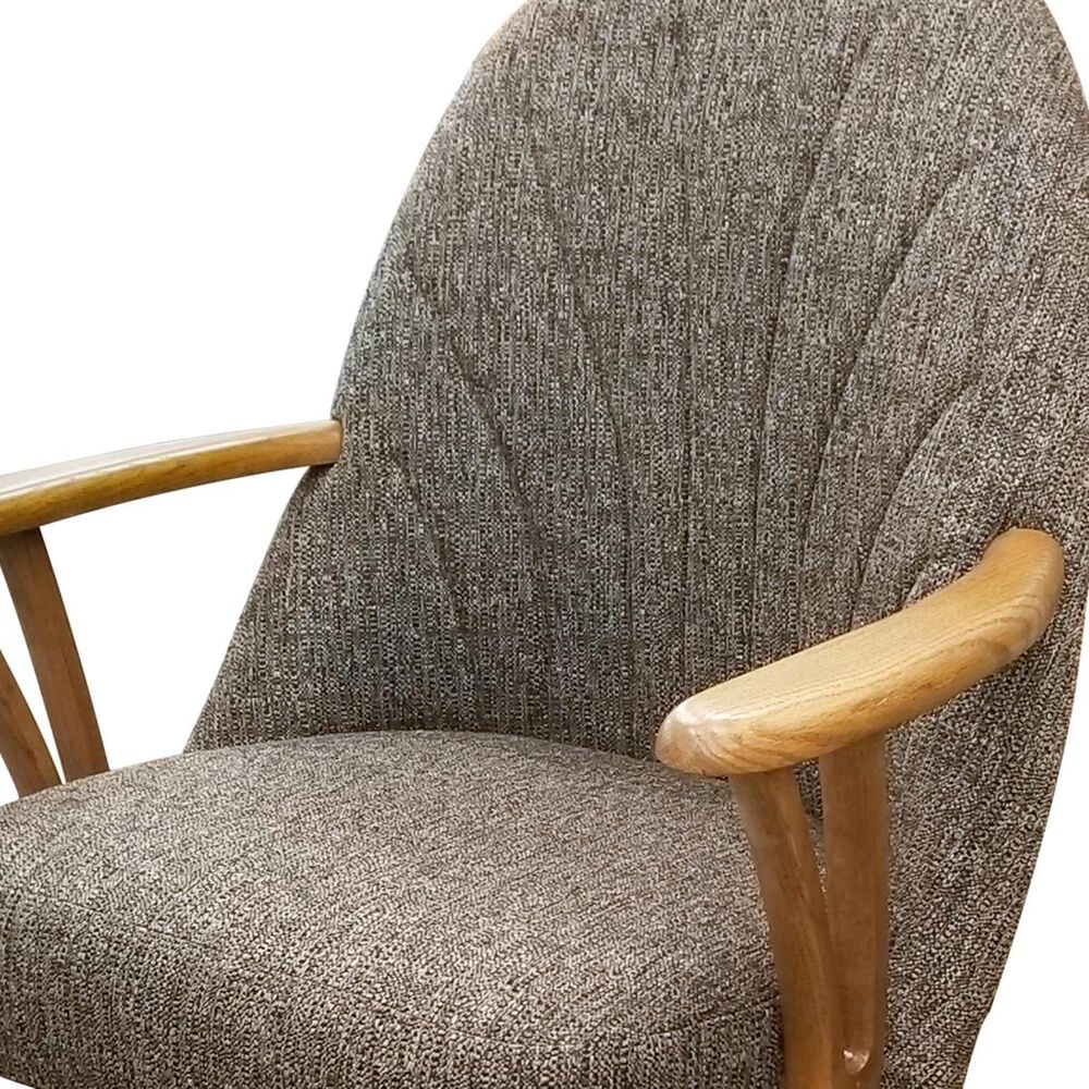 Chromcraft Bucket Chair with Arms in Chestnut and Vivacious Onyx, , large