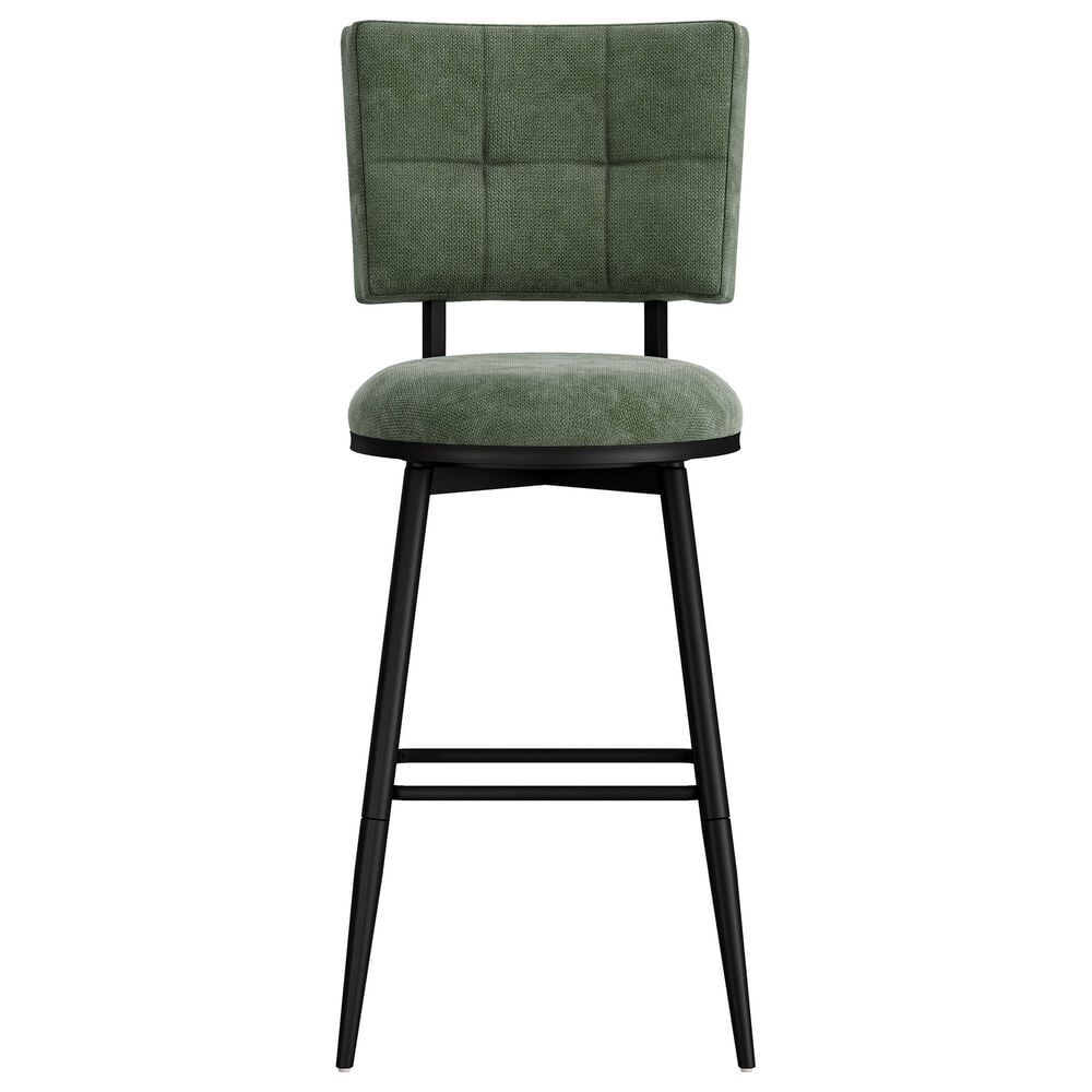 Richlands Furniture Beau Adjustable Swivel Stool with Green Upholstery in Black, , large