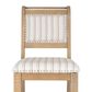Linon Home Decor Emerson Side Chair with Beige Striped Upholstery in Grey Wash, , large