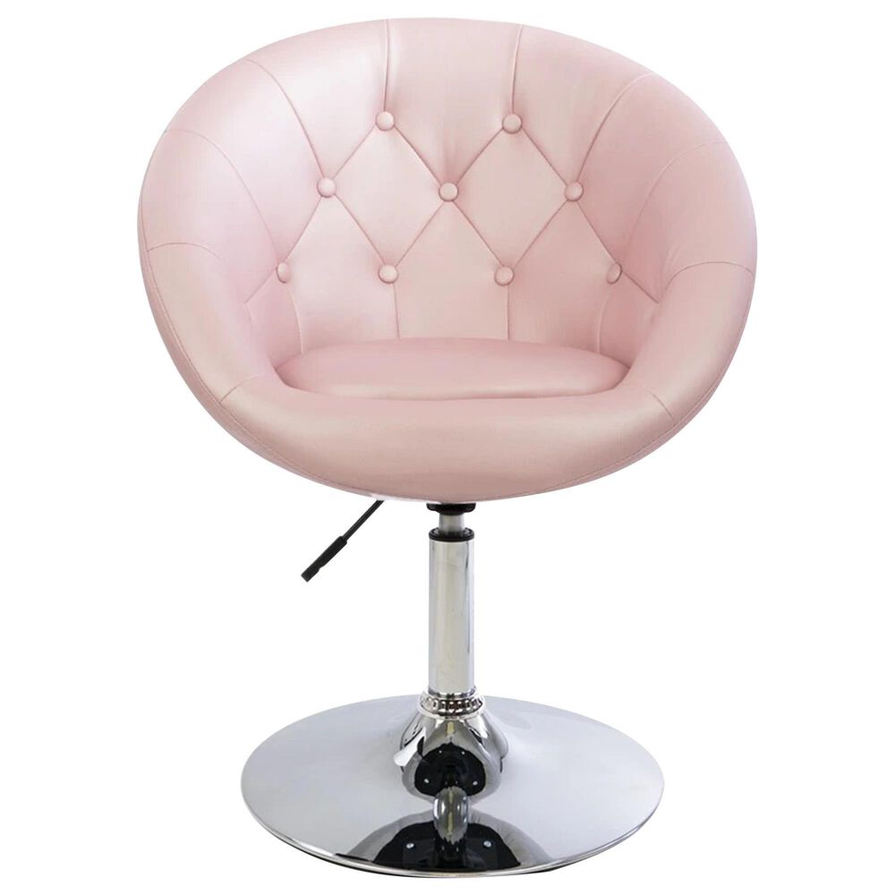 Impressions Vanity Antoinette Vanity Chair with Rose Gold Cushion in Stainless Steel, , large