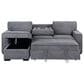 Modern Market Stationary Sofa Bed with Reversible Chaise in Light Grey, , large