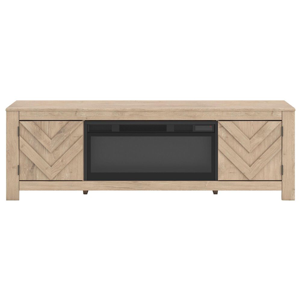 Ashley Cayboni 71" Fireplace Console in Tan and Black, , large