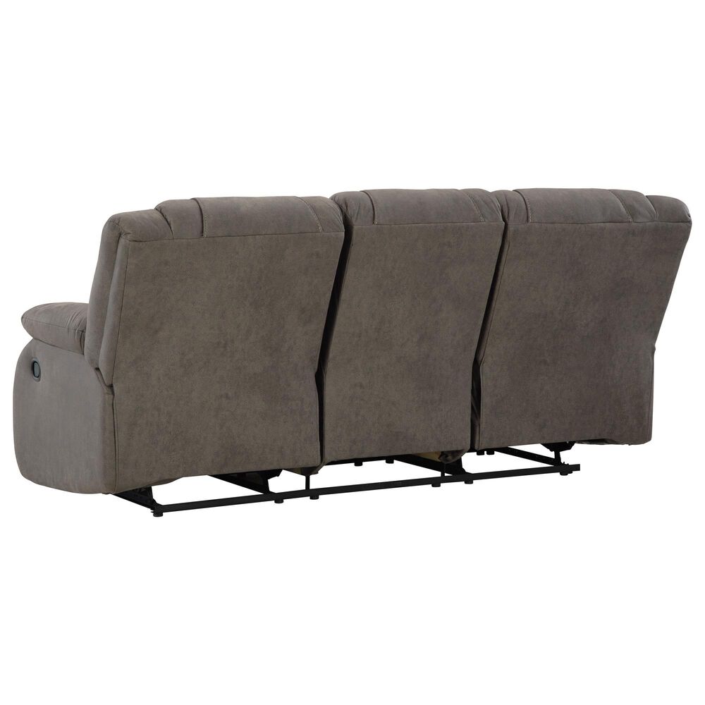 Ashley First Base Manual Reclining Sofa in Gunmetal, , large
