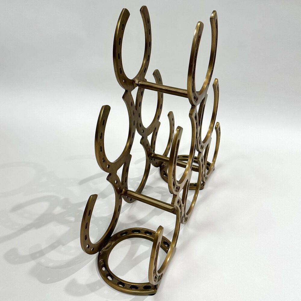 India Handicrafts Inc Western Wine Rack in Brass, , large