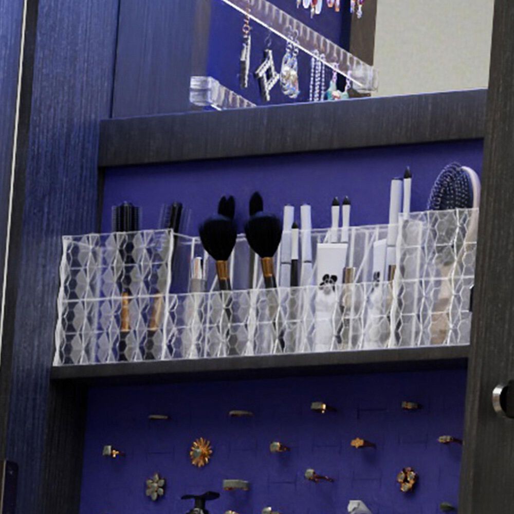 GigaCloud Swivel Jewelry Cabinet with Full Length Mirror and Storage Drawers in Black, , large