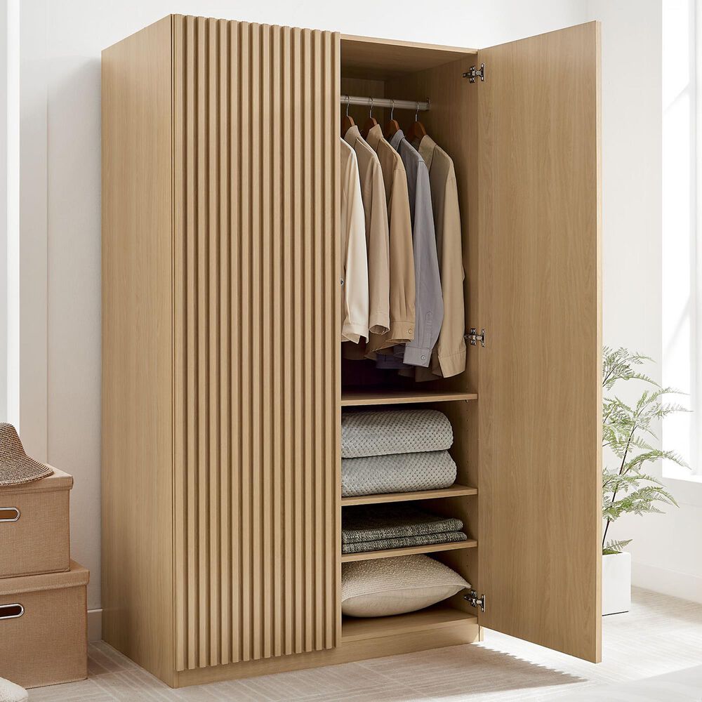 Modway Render 2-Door Wardrobe Closet in Oak, , large