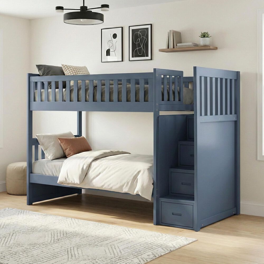 Homelegance Twin/Twin Step Bunk Bed, , large