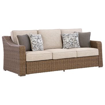 Ashley Laguna Heights Stationary Sofa with Cushions in Beige, , large