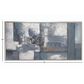 Maple and Jade 55" x 28" Geometric Wall Art with Silver Frame in Gray, White, Dark Blue and Brown, , large