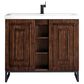 James Martin Vanities Alicante 39.5" Single Bathroom Vanity in Mid Century Acacia and Matte Black with 5 cm White Glossy Resin Top and Rectangular Sink, , large
