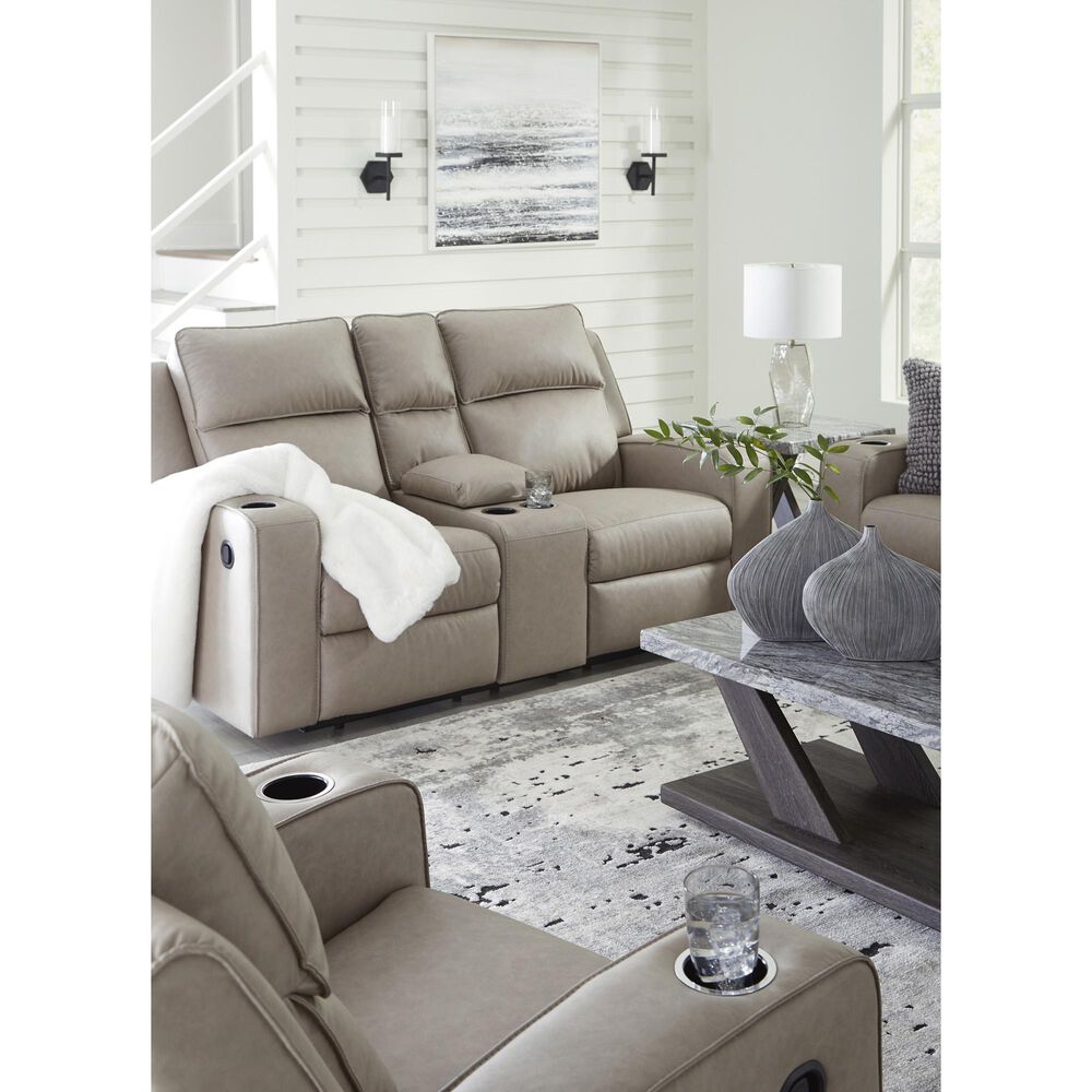 Ashley Lavenhorne Manual Loveseat in Pebble, , large