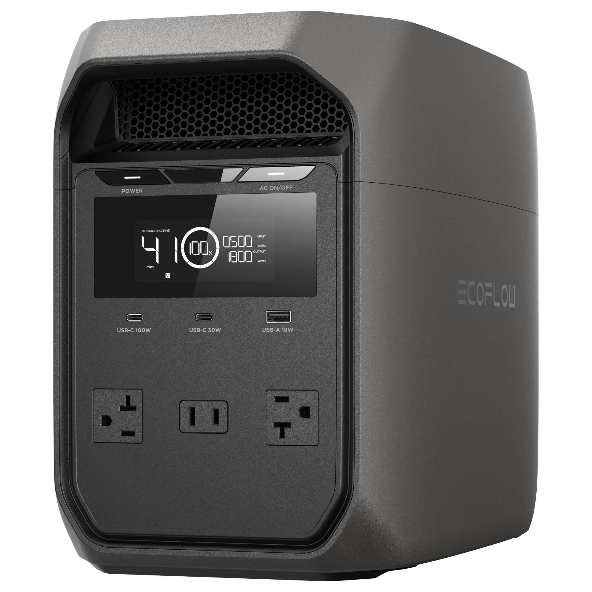 EcoFlow Delta 3 Classic Portable Power Station in Dark Gray