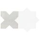 Soho Studio Malta White Star Polished and Cross Matte 6" x 6" Porcelain Tile Kit, , large