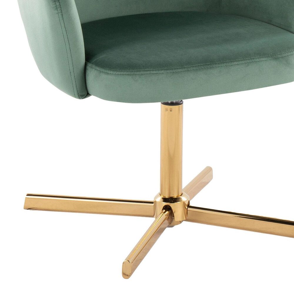 Lumisource Buena Swivel Accent Chair in Green, , large