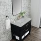 James Martin Vanities Lucian 36" Single Vanity in Carbon Oak with 3 cm Victorian Silver Quartz Top, , large