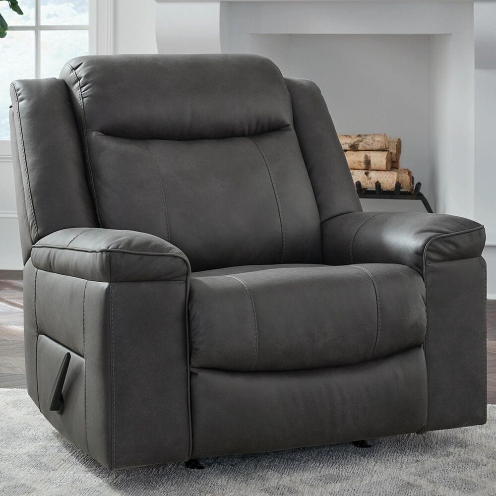 Ashley Status Check Manual Rocker Recliner in Shadow, , large