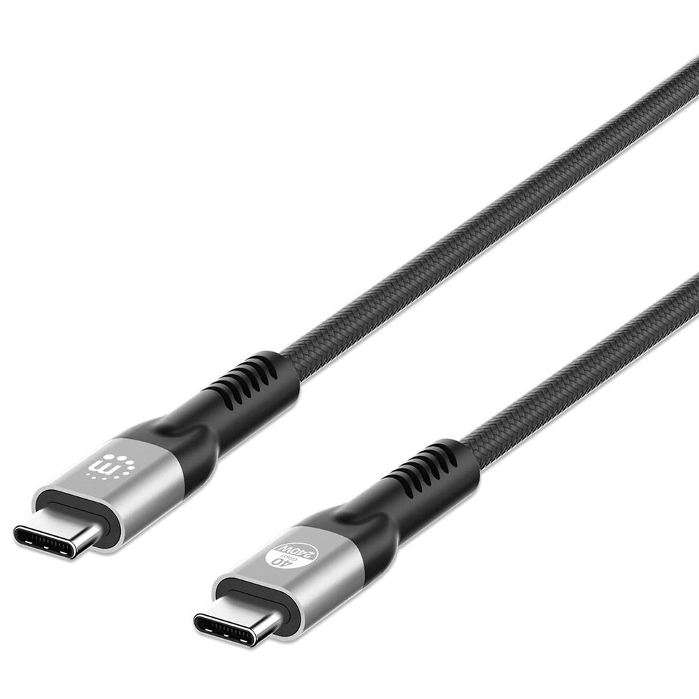 Manhattan 3" Braided USB-C Charging Cable in Black, , large