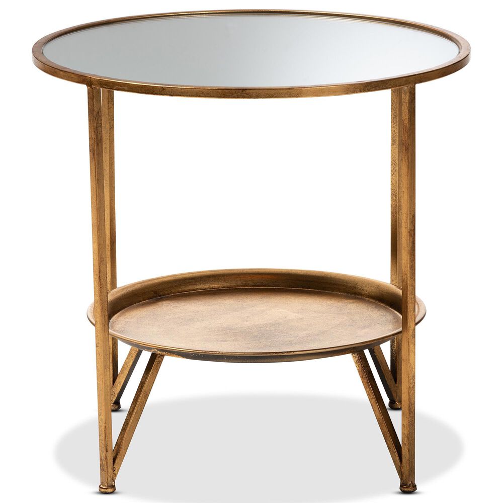 Baxton Studio Tamsin Accent Table in Antique Gold, , large