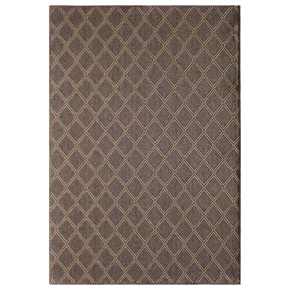 Central Oriental Santorini Diamond 6"7" x 9"6" Pebble and Natural Area Rug, , large