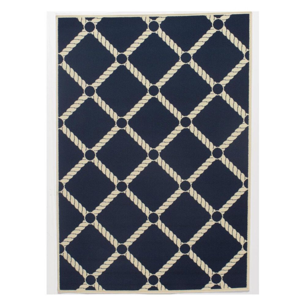Momeni Baja BAJ-15 6"7" x 9"6" Navy Area Rug, , large