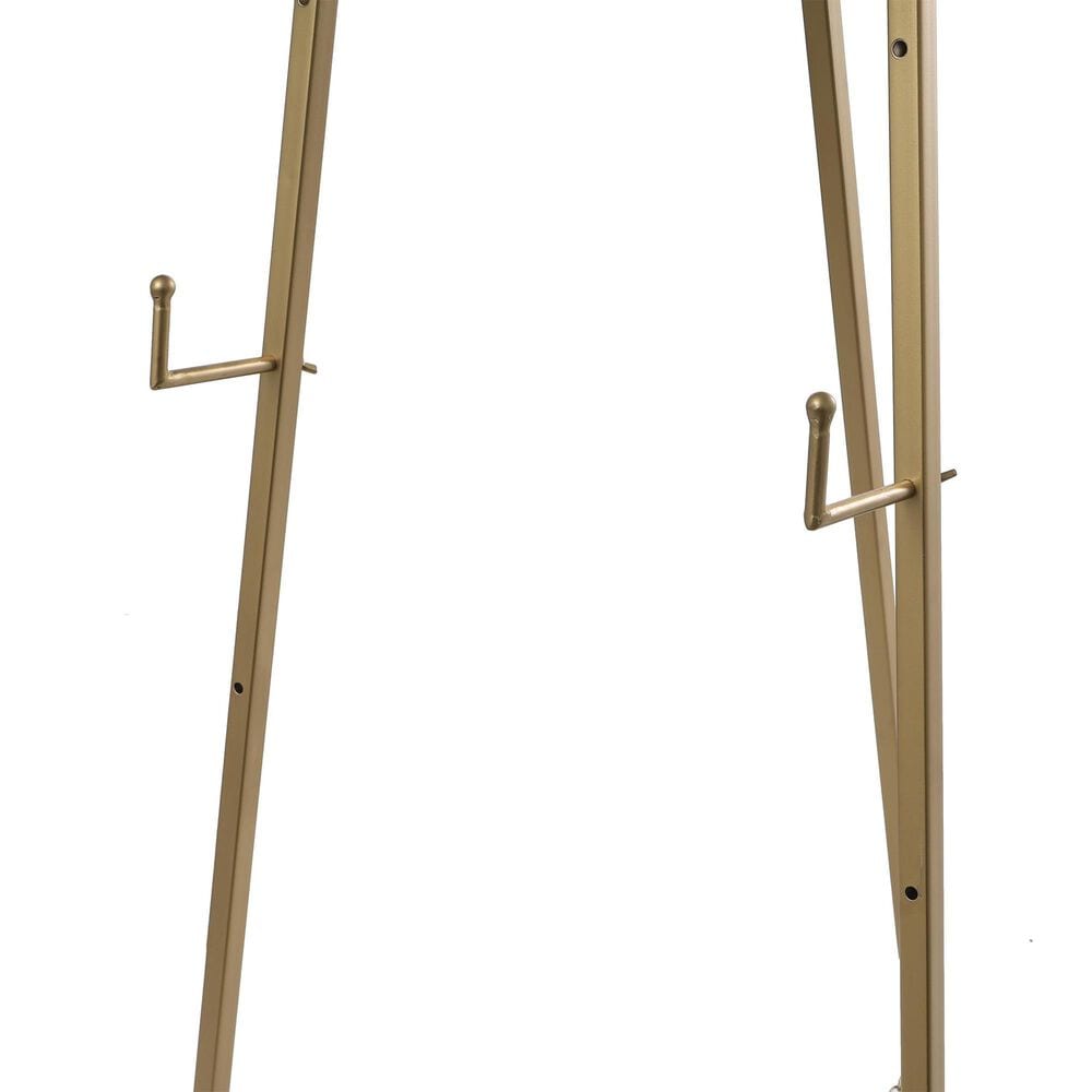 Maple and Jade 66&quot; Adjustable 3-Tier Display Easel with Circular Ring Top in Polished Gold, , large